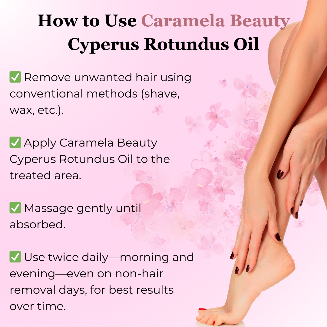 Caramela Beauty Cyperus Rotundus Oil for Hair Removal