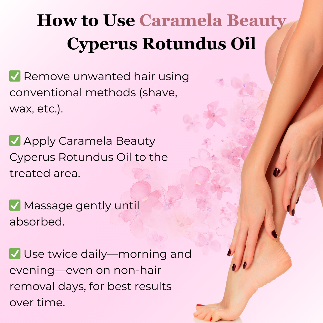 Caramela Beauty Cyperus Rotundus Oil for Natural Hair Reduction