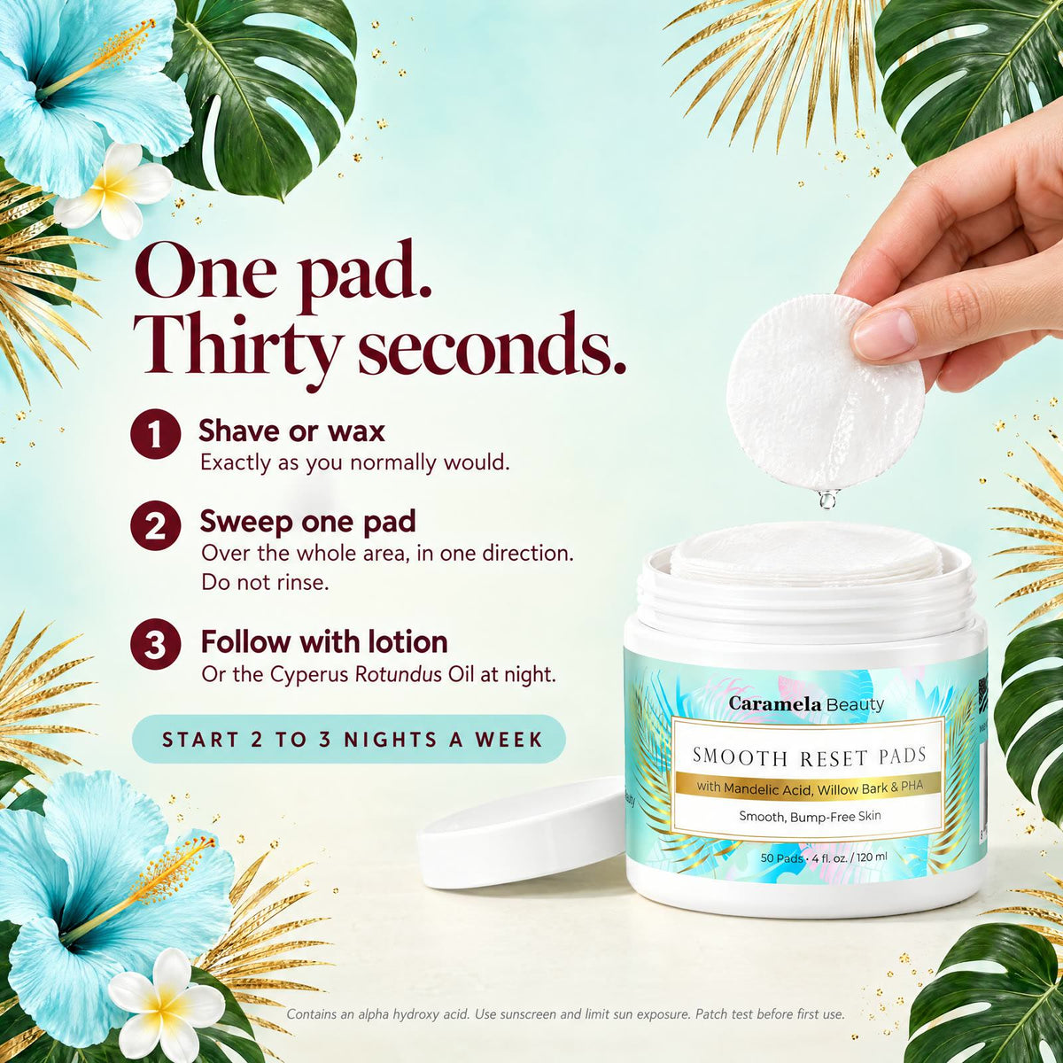 Caramela Beauty Smooth Reset Exfoliating Pads