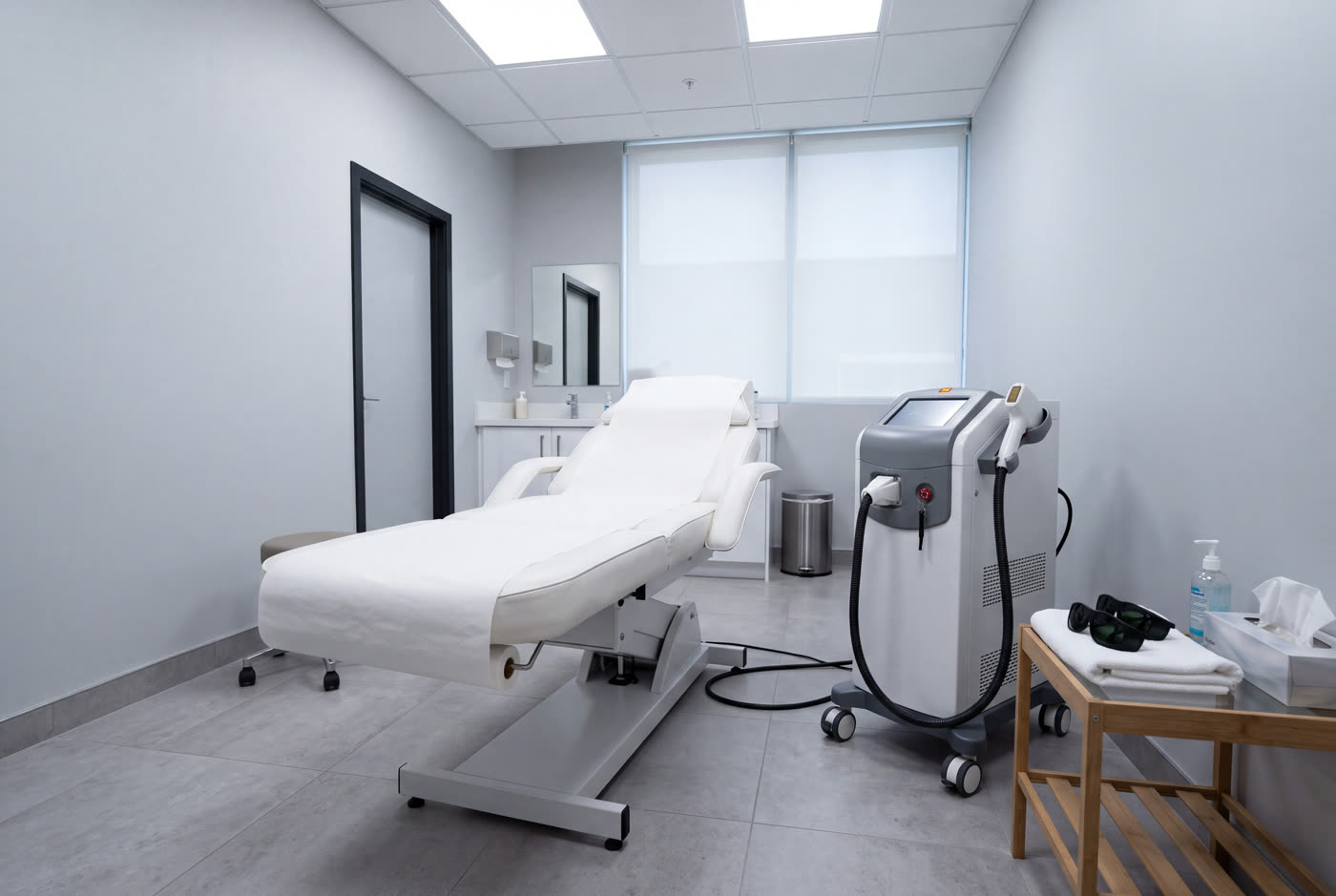 Empty laser clinic treatment room